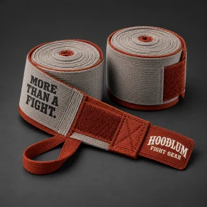 180 Hand Wraps — Stone / Rust — Three-quarter view (AI demo concept)