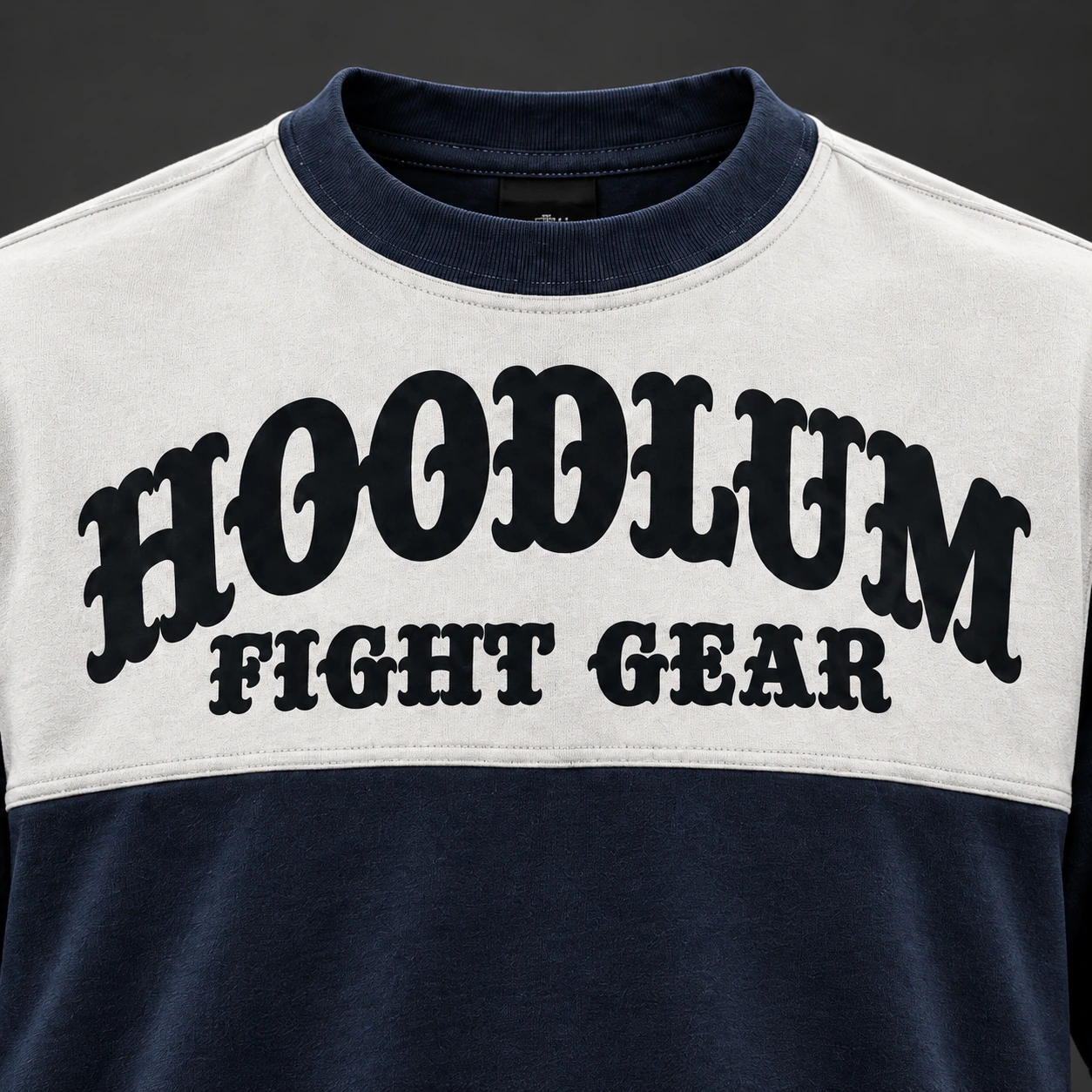 Arena Contrast Tee — Midnight / Ice — Branding detail (AI demo concept)