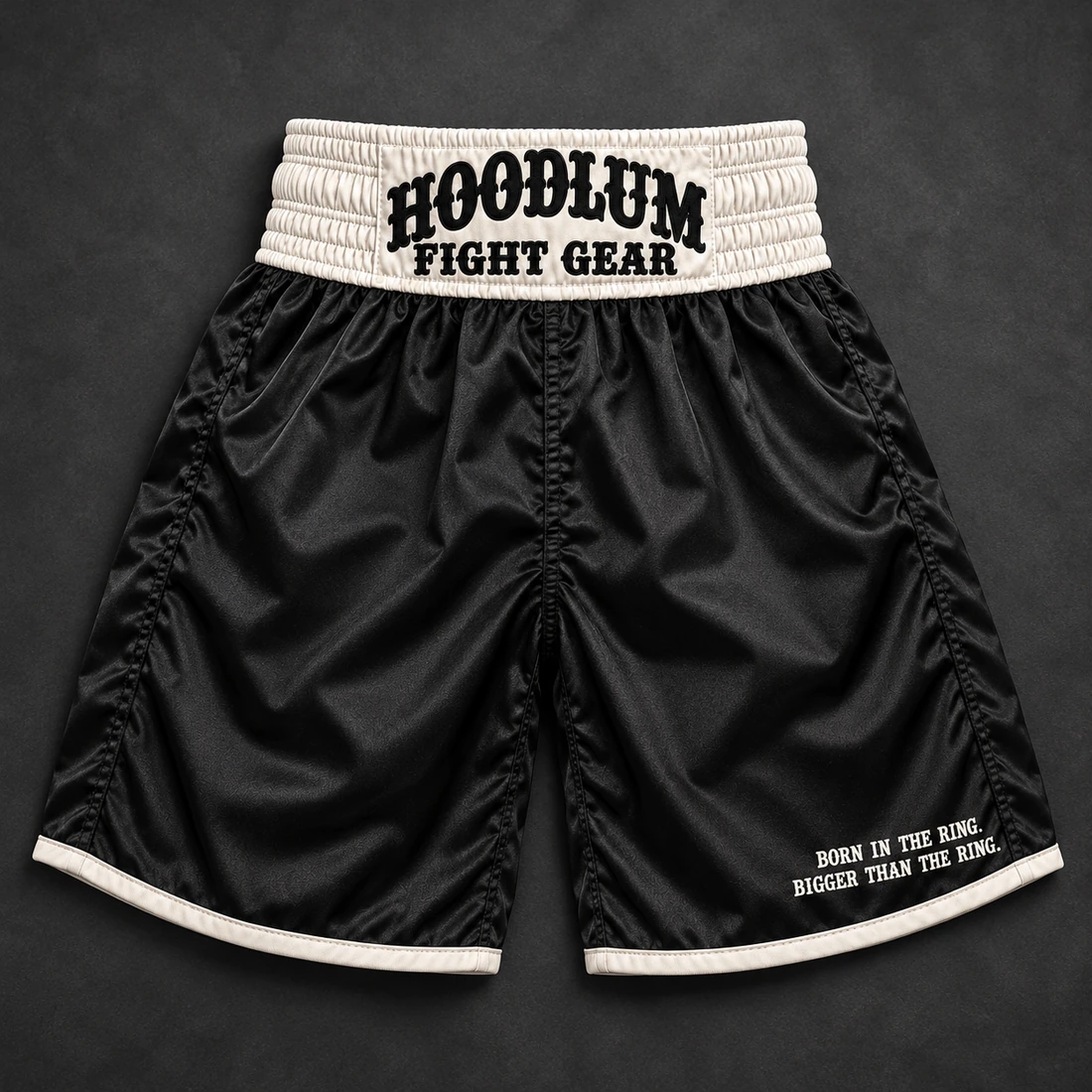 Beyond Ring Boxing Shorts — Flat-lay view (AI demo concept)