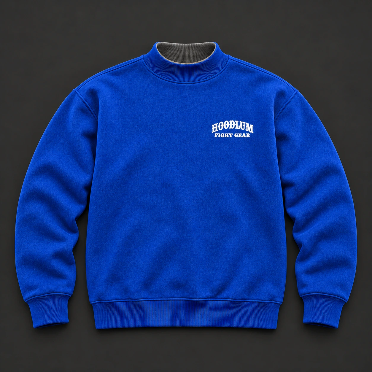 Beyond Ring Mockneck — Cobalt / Steel — Flat-lay view (AI demo concept)