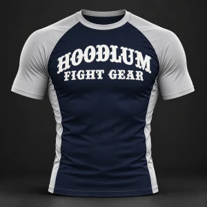 Beyond Ring Panel Rash Guard — Midnight / Ice — Front view (AI demo concept)