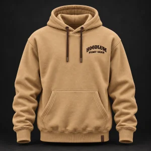 Beyond the Ring Hoodie — Camel / Espresso — Front view (AI demo concept)