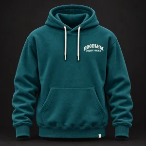 Beyond the Ring Hoodie — Petrol / Chalk — Front view (AI demo concept)