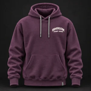 Beyond the Ring Hoodie — Plum / Pewter — Front view (AI demo concept)