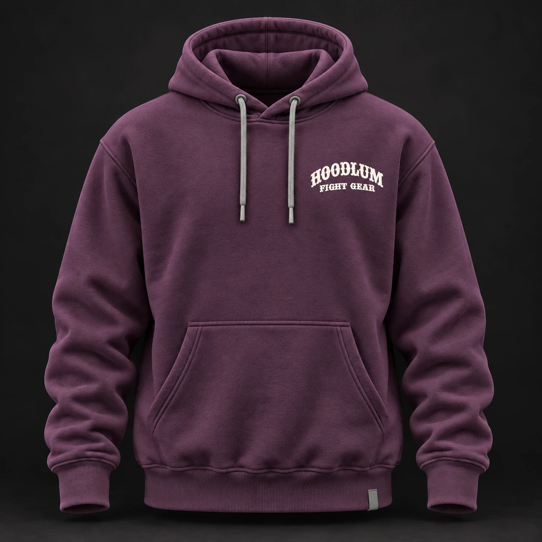 Beyond the Ring Hoodie — Plum / Pewter — Front view (AI demo concept)
