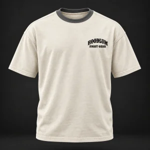 Beyond the Ring Tee — Bone / Graphite — Front view (AI demo concept)