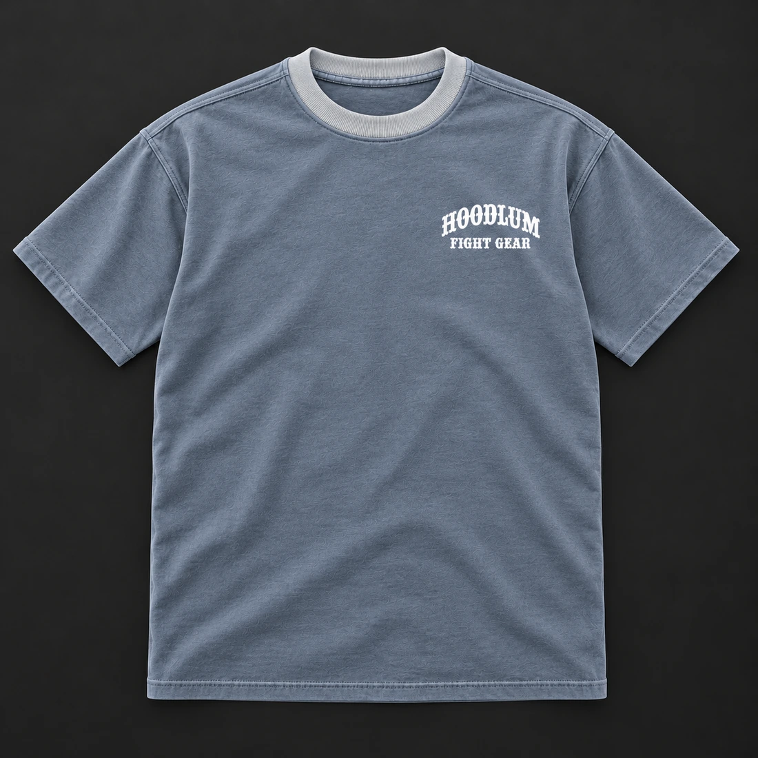 Beyond the Ring Tee — Slate / Glacier — Flat-lay view (AI demo concept)