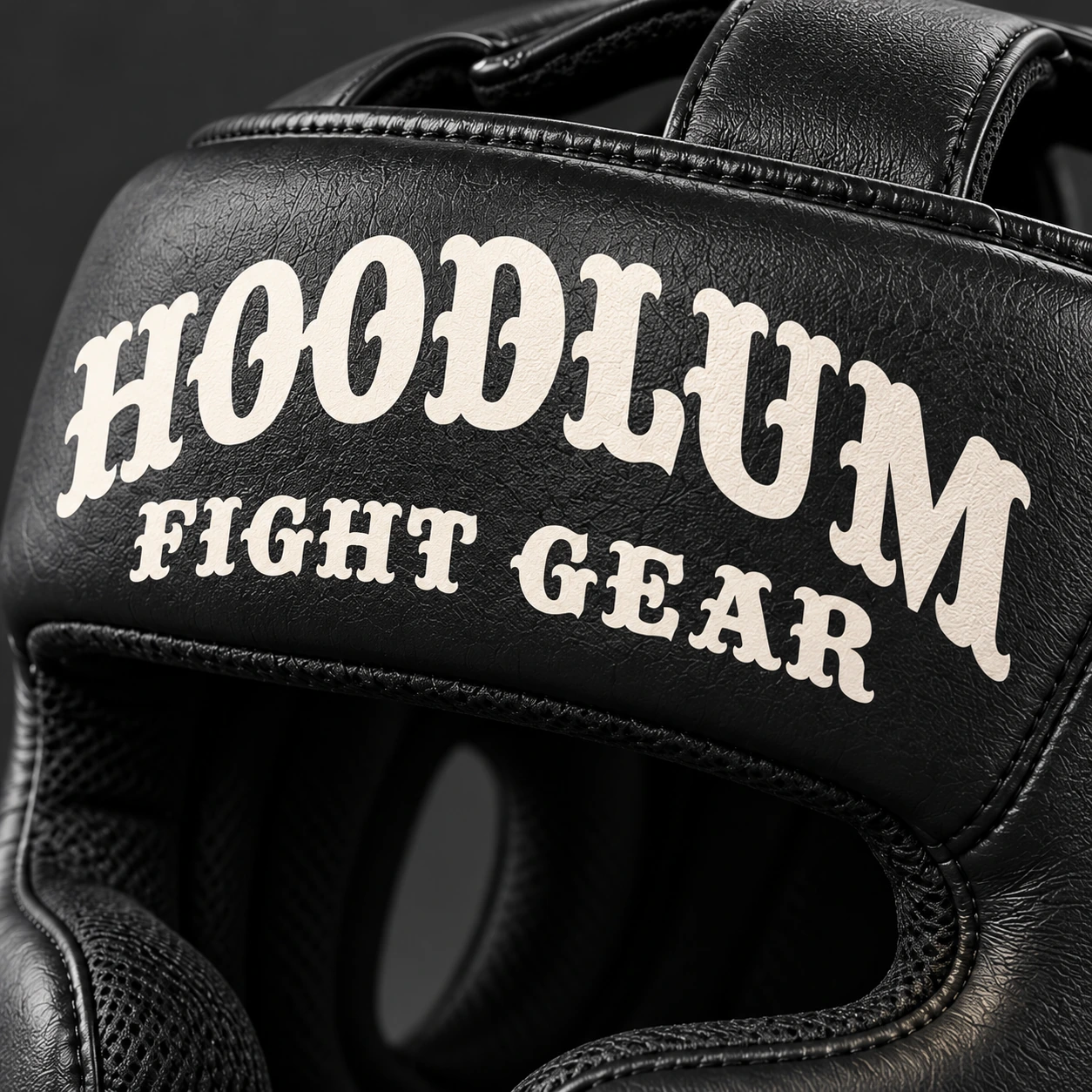 Cage Training Headgear — Branding detail (AI demo concept)