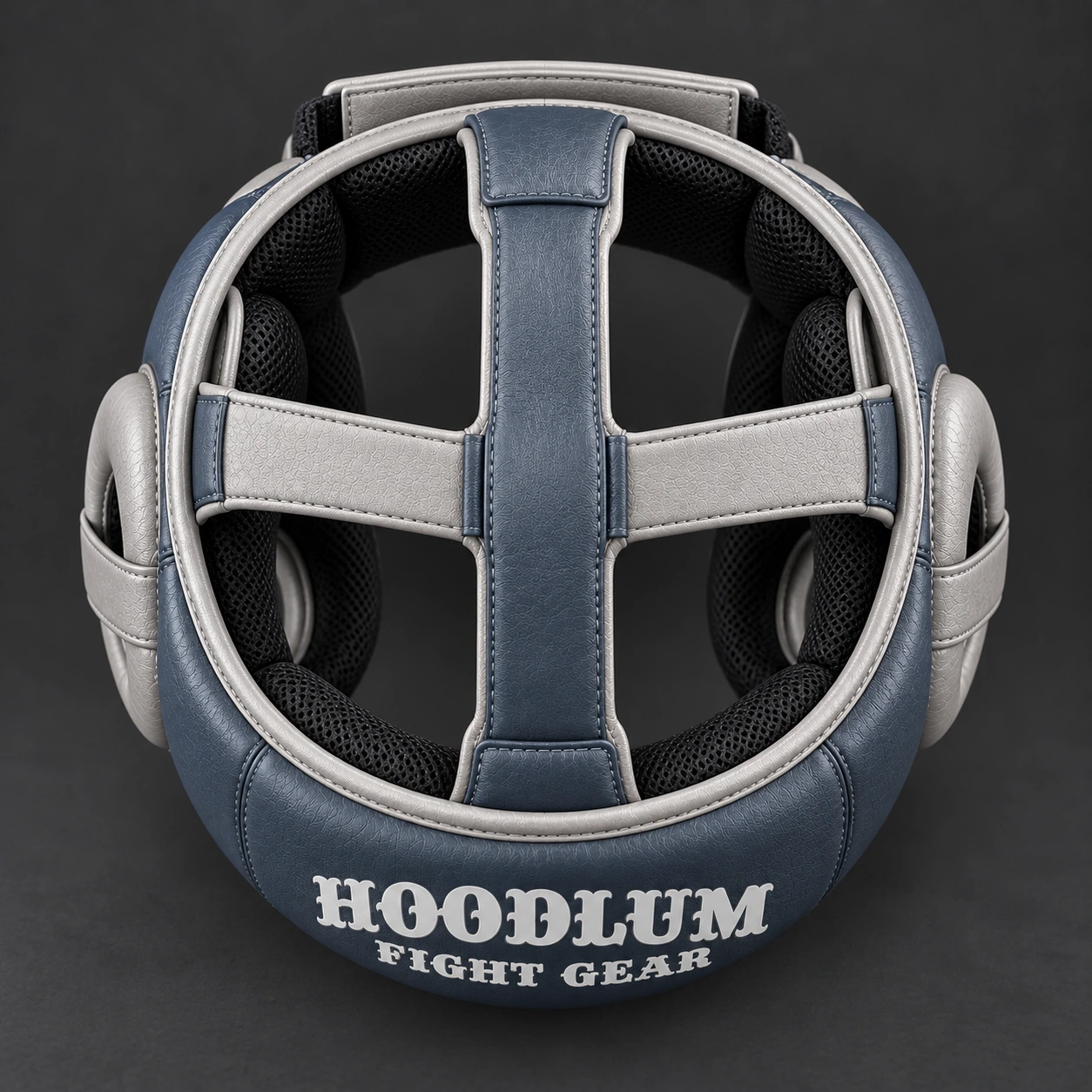Cage Training Headgear — Slate / Glacier — Top view (AI demo concept)