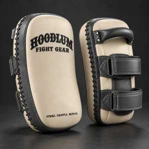 Compact Thai Pads — Bone / Graphite — Three-quarter view (AI demo concept)