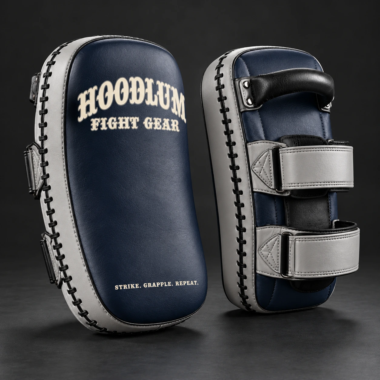 Compact Thai Pads — Midnight / Ice — Three-quarter view (AI demo concept)