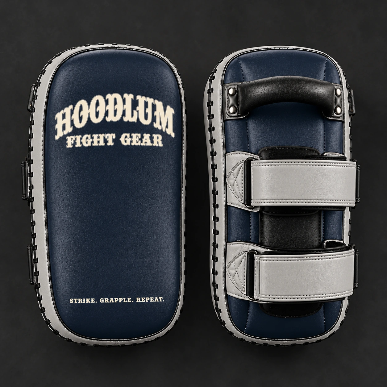 Compact Thai Pads — Midnight / Ice — Top view (AI demo concept)