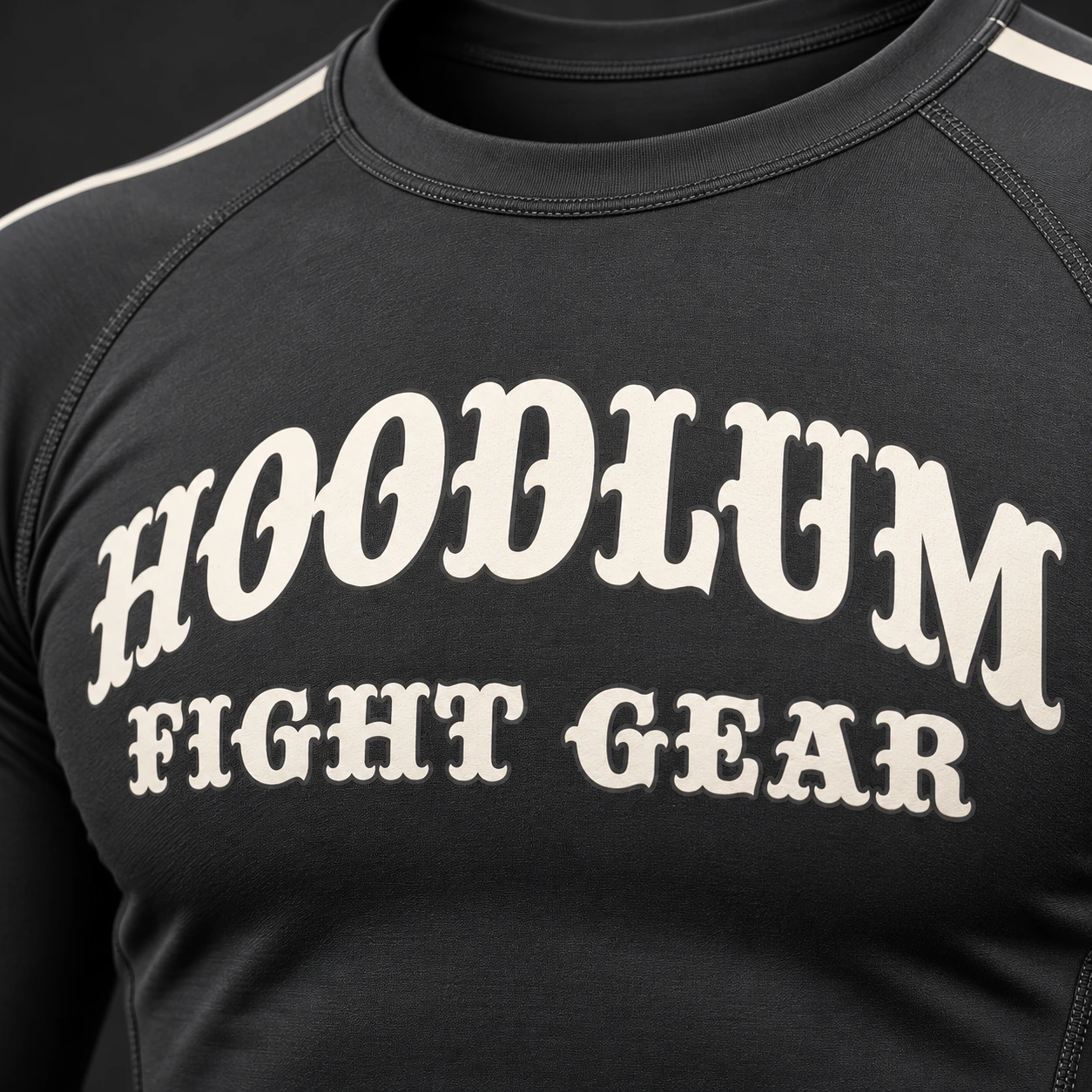 Courage Long Sleeve Rash Guard — Branding detail (AI demo concept)