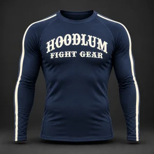 Courage Long Sleeve Rash Guard — Marine / Bone — Front view (AI demo concept)