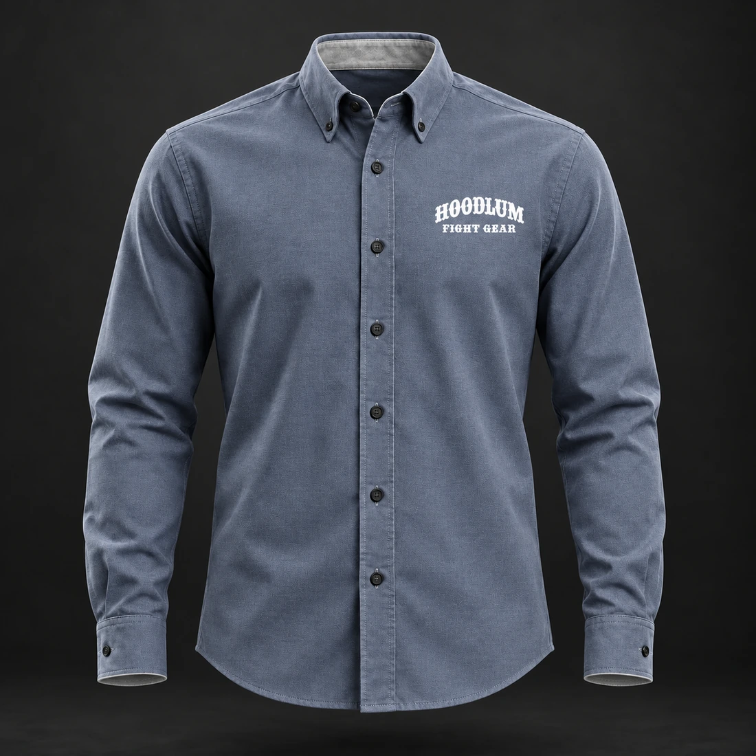Courage Oxford Shirt — Slate / Glacier — Front view (AI demo concept)