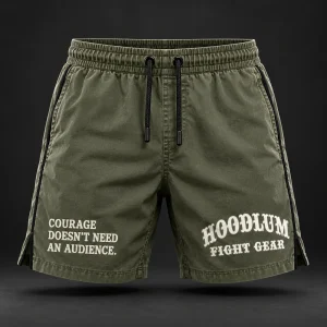 Courage Split-Hem Shorts — Front view (AI demo concept)