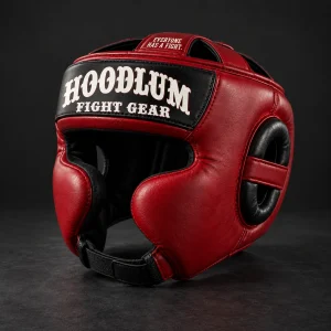 Crimson Cheek Headgear — Three-quarter view (AI demo concept)