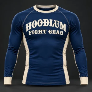 Crimson Grappling Rash Guard — Marine / Bone — Front view (AI demo concept)