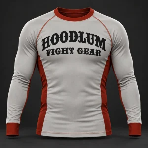 Crimson Grappling Rash Guard — Stone / Rust — Front view (AI demo concept)