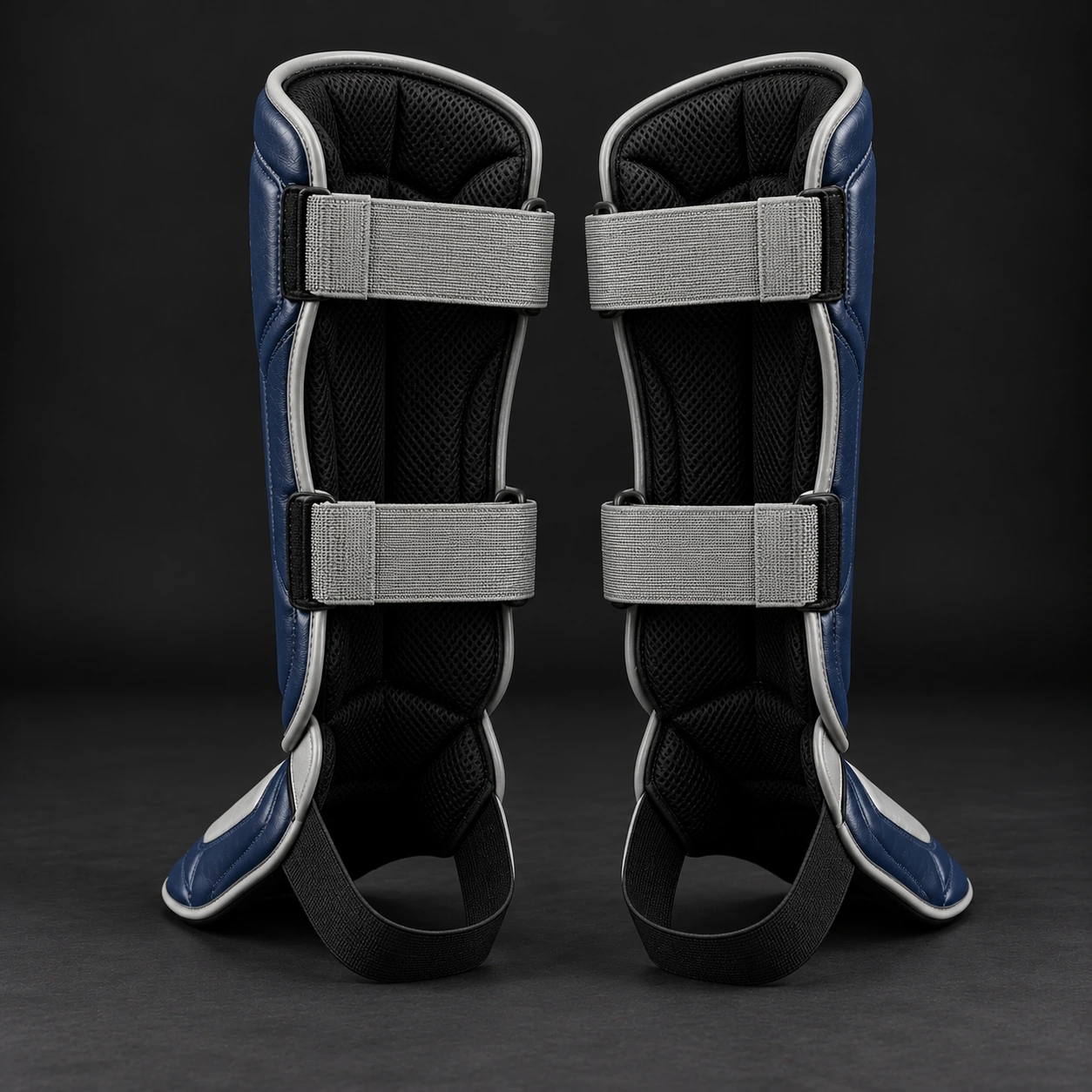 Crimson Shin Guards — Midnight / Ice — Rear view (AI demo concept)