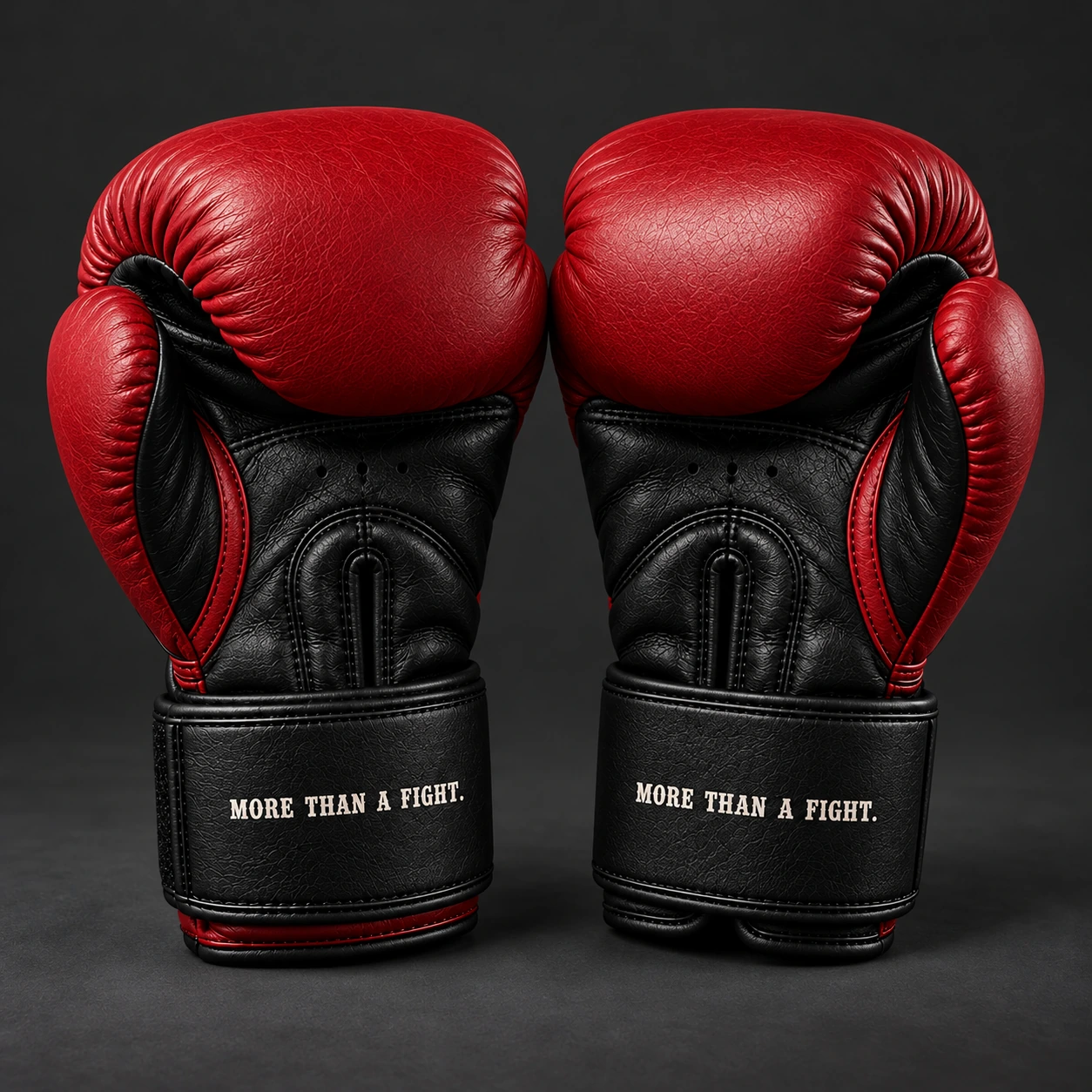 Crimson Sparring Gloves — Rear view (AI demo concept)