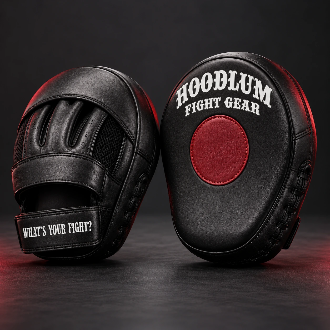 Curved Focus Mitts — Opposite-side view (AI demo concept)