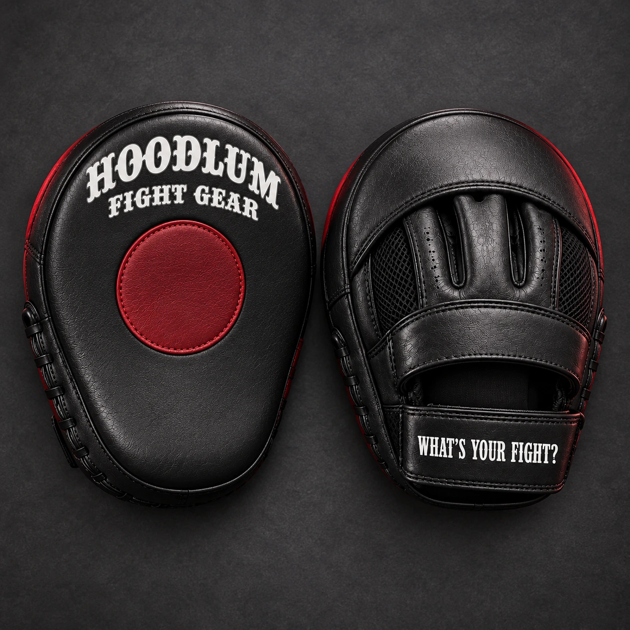 Curved Focus Mitts — Top view (AI demo concept)
