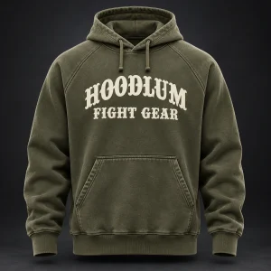Everyday Fighter Hoodie — Front view (AI demo concept)