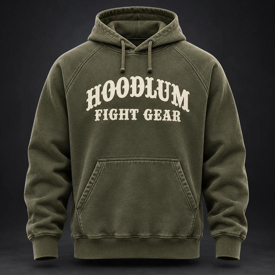 Everyday Fighter Hoodie — Front view (AI demo concept)