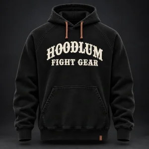 Everyday Fighter Hoodie — Black / Copper — Front view (AI demo concept)