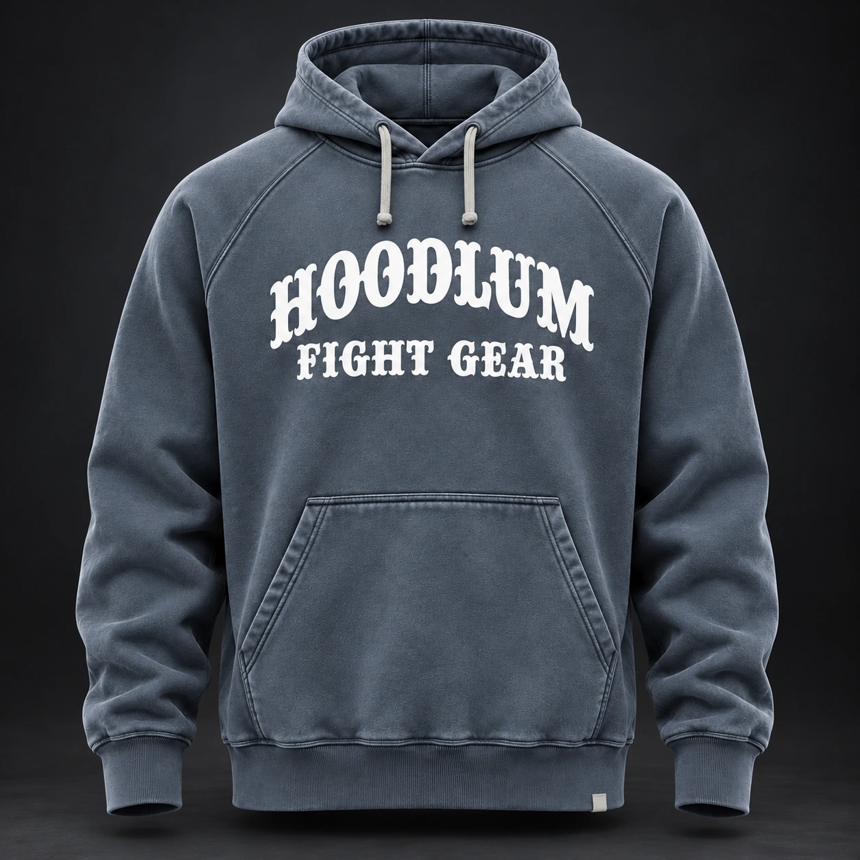 Everyday Fighter Hoodie — Slate / Glacier — Front view (AI demo concept)