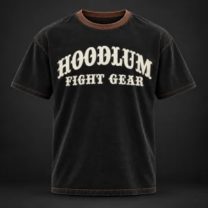 Everyday Fighter Tee — Black / Copper — Front view (AI demo concept)
