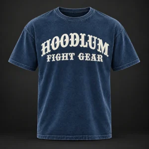 Everyday Fighter Tee — Marine / Bone — Front view (AI demo concept)