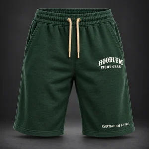 Everyday Jersey Shorts — Forest / Sand — Front view (AI demo concept)