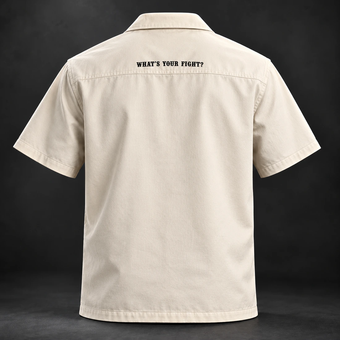 Fight Spirit Camp Shirt — Back view (AI demo concept)