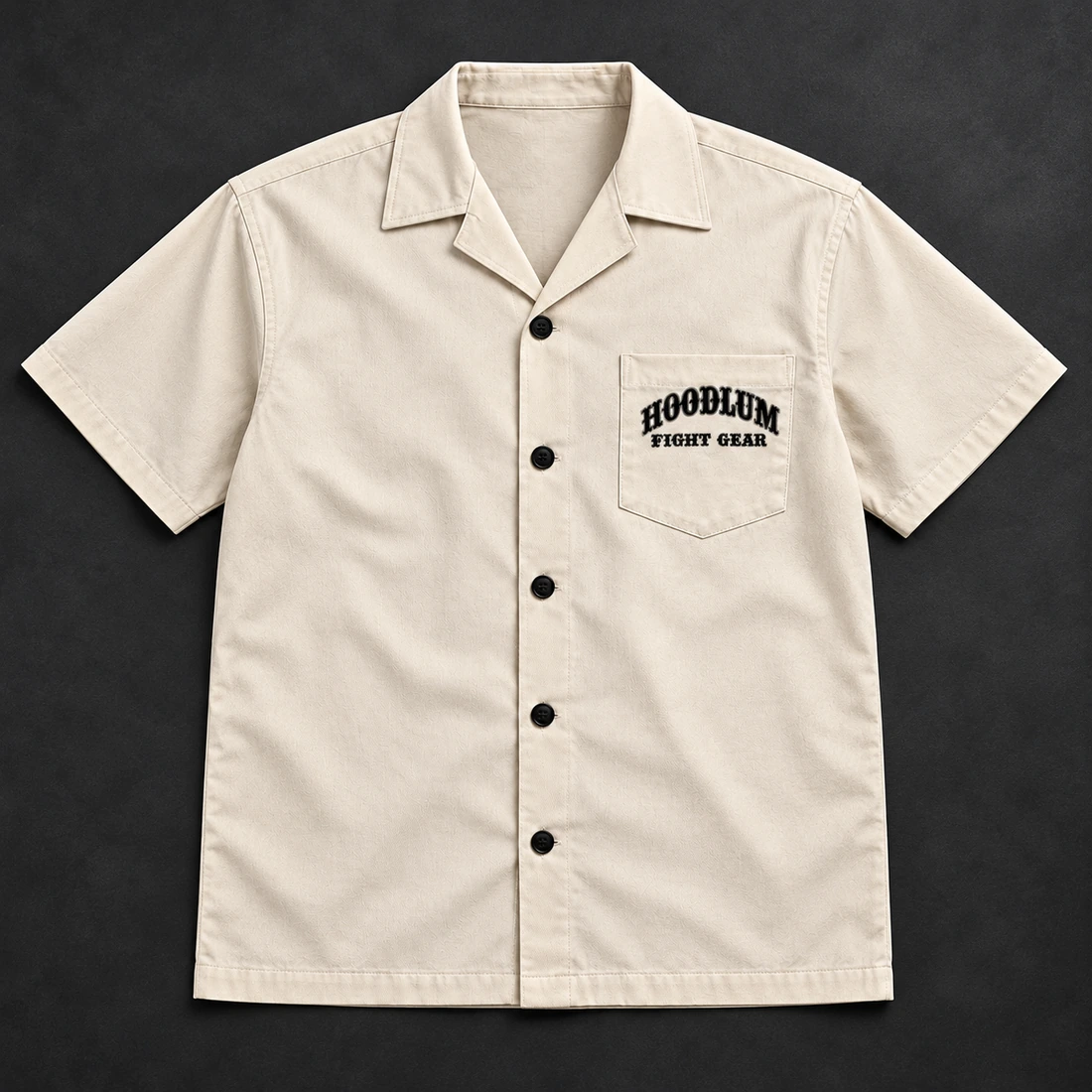 Fight Spirit Camp Shirt — Flat-lay view (AI demo concept)