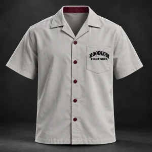 Fight Spirit Camp Shirt — Ash / Burgundy — Front view (AI demo concept)
