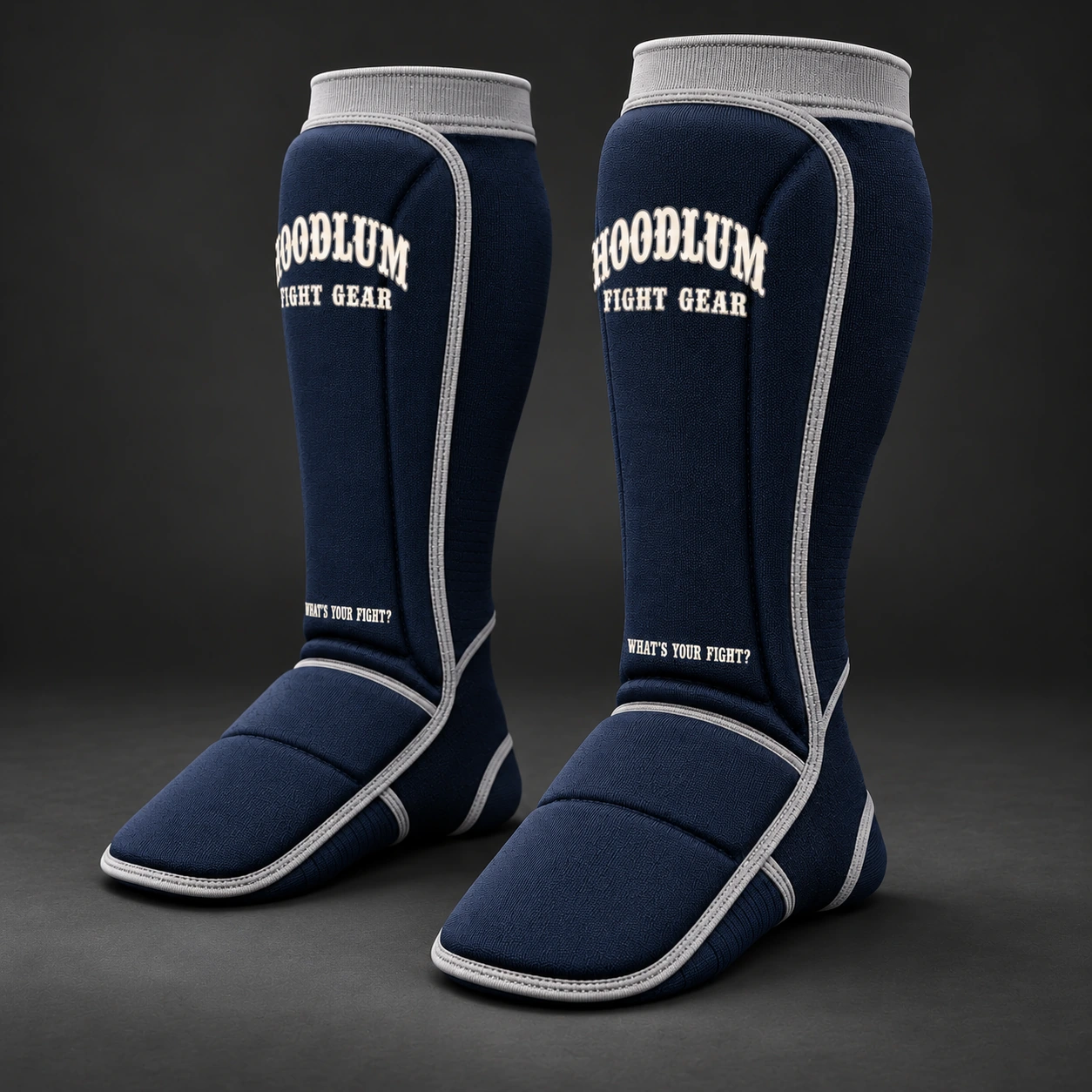 Grappling Shin Sleeves — Midnight / Ice — Opposite-side view (AI demo concept)