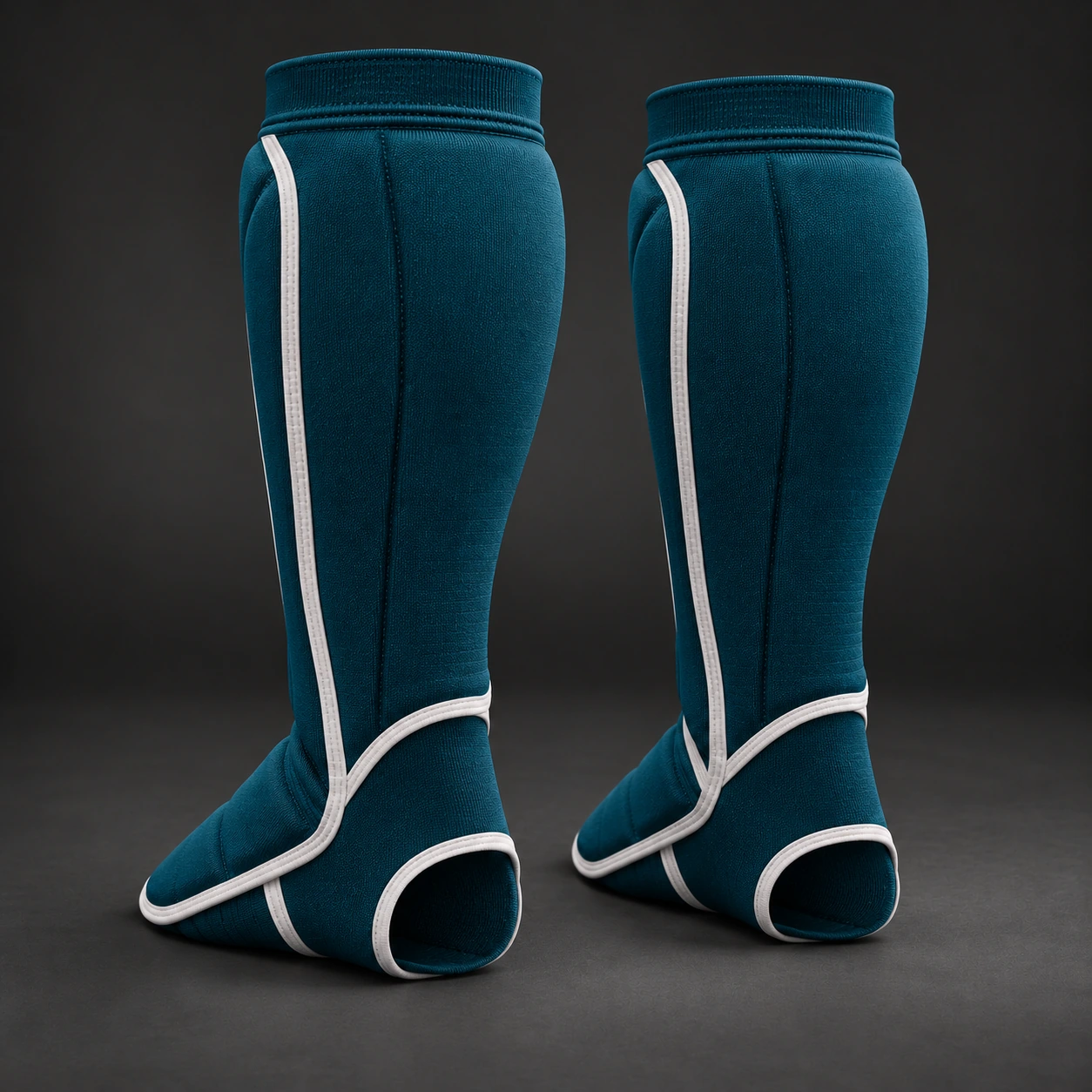 Grappling Shin Sleeves — Petrol / Chalk — Rear view (AI demo concept)