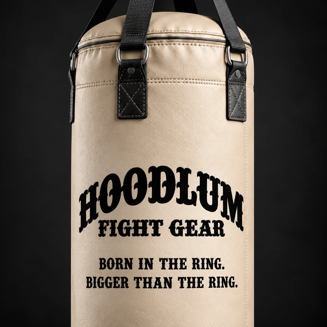 Heavy Bag — Bone / Graphite — Branding detail (AI demo concept)