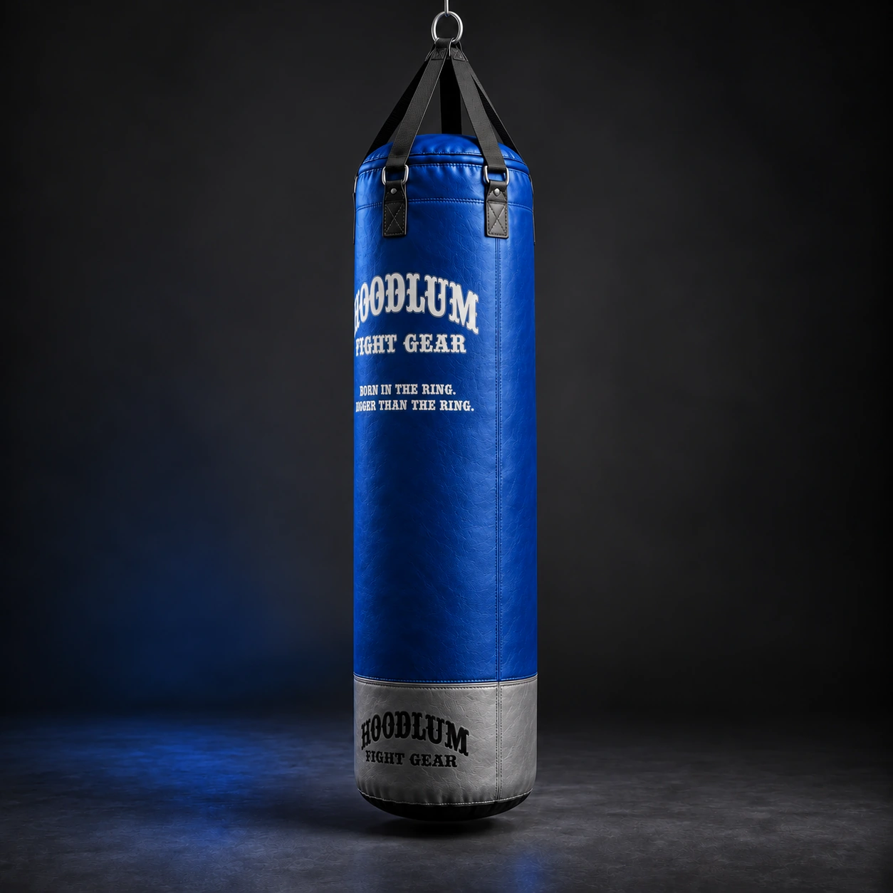 Heavy Bag — Cobalt / Steel — Opposite-side view (AI demo concept)