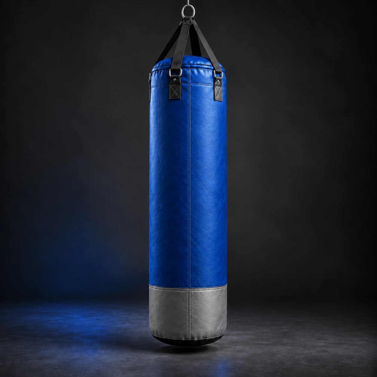 Heavy Bag — Cobalt / Steel — Rear view (AI demo concept)