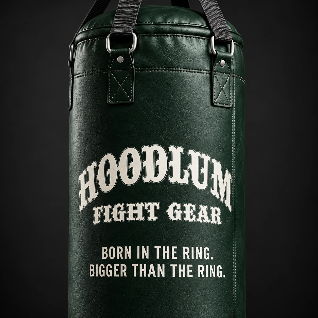 Heavy Bag — Forest / Sand — Branding detail (AI demo concept)