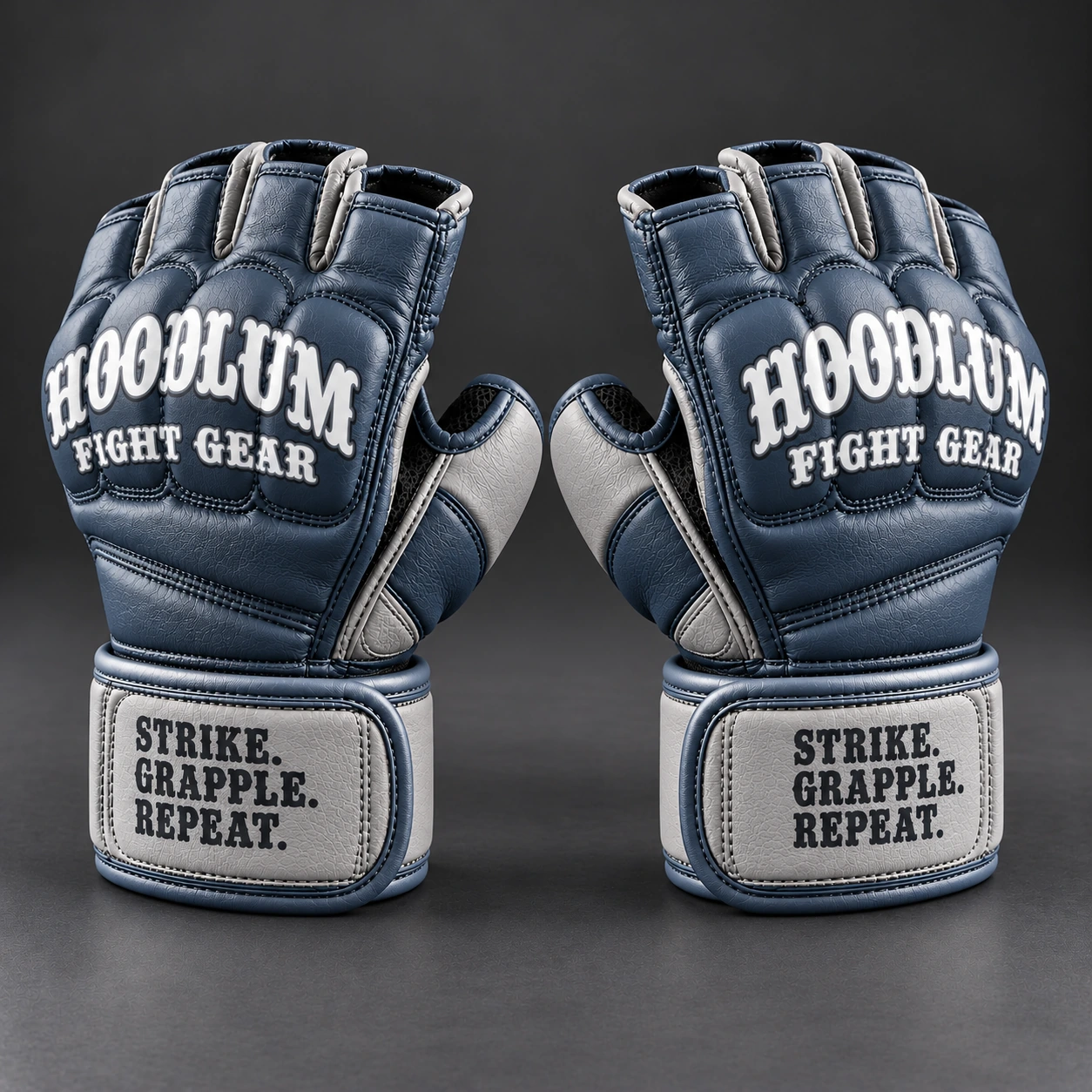 Hybrid Training Gloves — Slate / Glacier — Opposite-side view (AI demo concept)
