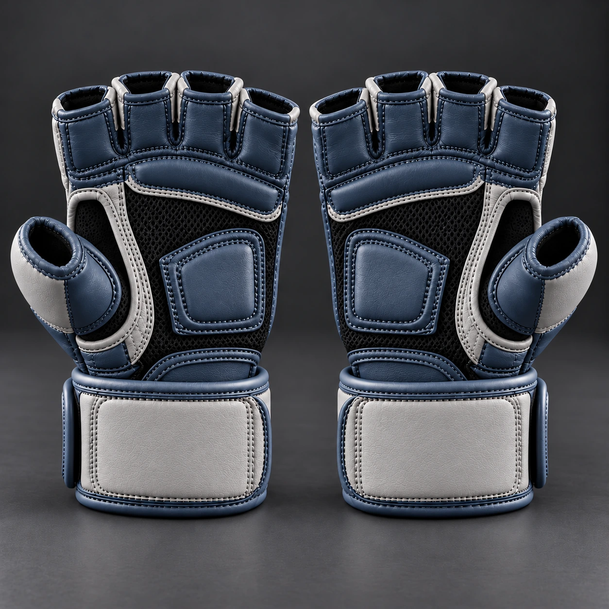 Hybrid Training Gloves — Slate / Glacier — Rear view (AI demo concept)