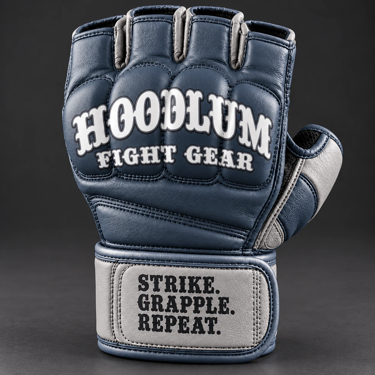 Hybrid Training Gloves — Slate / Glacier — Branding detail (AI demo concept)