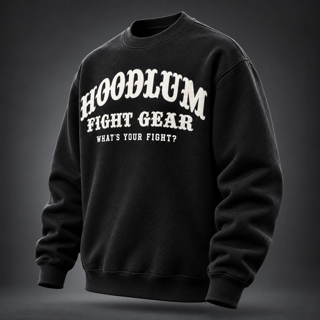 Identity Crewneck Sweatshirt — Three-quarter view (AI demo concept)