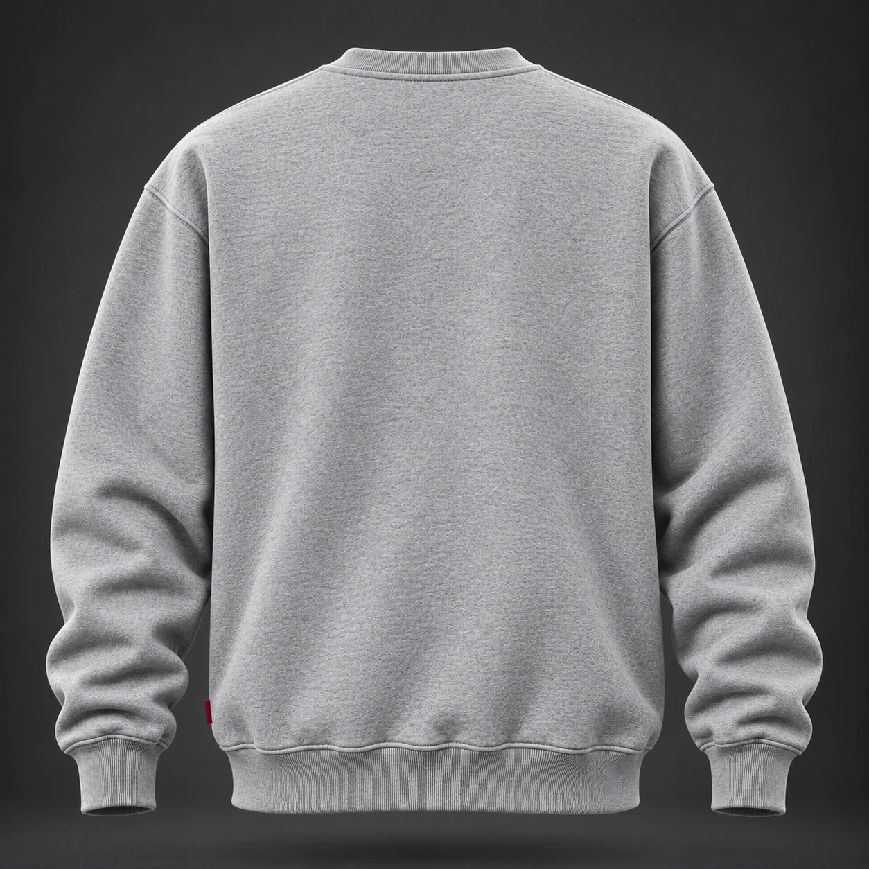 Identity Crewneck Sweatshirt — Ash / Burgundy — Back view (AI demo concept)