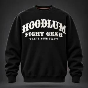 Identity Crewneck Sweatshirt — Black / Copper — Front view (AI demo concept)
