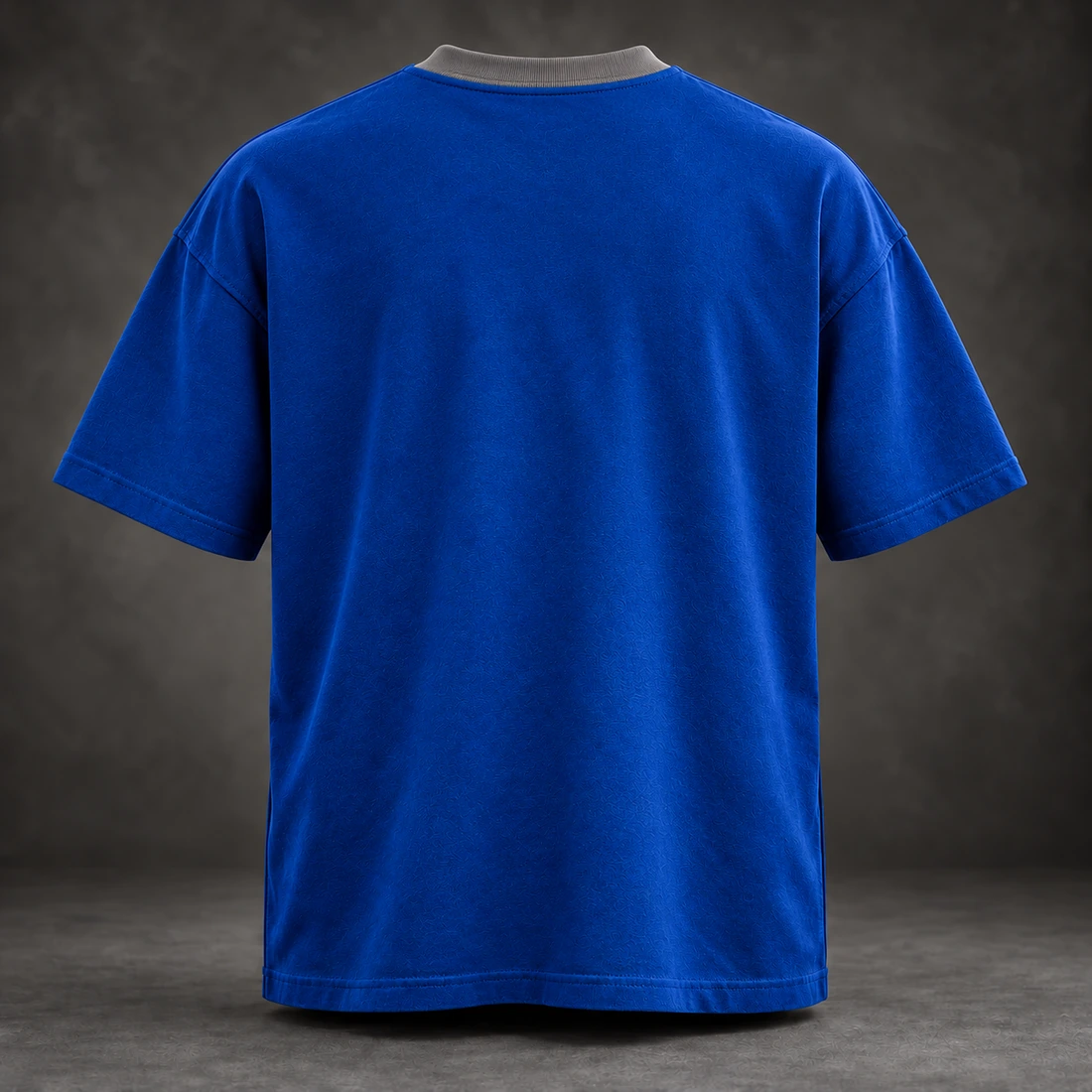 Identity Heavyweight Tee — Cobalt / Steel — Back view (AI demo concept)